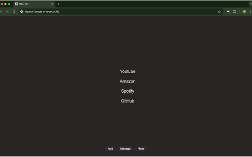Sleek Favorites :: A minimalist homepage with customizable favorites and a memo space.