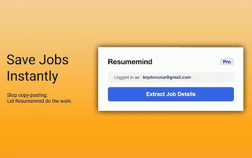 Resumemind Job Clipper :: Save jobs and tailor your resume instantly.