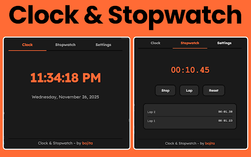 Clock & Stopwatch - Online Clock with Timer :: Free online clock with stopwatch timer and multiple time format options
