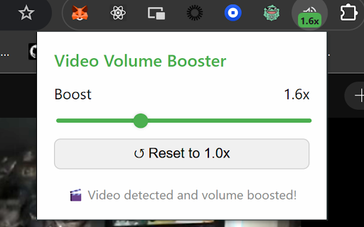 Safest Volume Booster :: Boosts volume of HTML5 video elements above the normal max with the least amount of permissions possible.