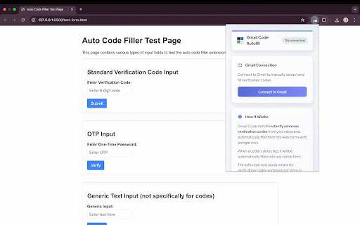 Gmail Code Autofill :: Monitors Gmail for verification codes and autofills forms on matched domains.
