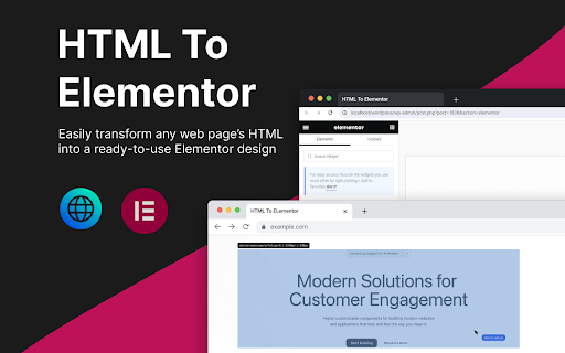 HTML To Elementor :: Chrome extension to help convert html web page to elementor widget