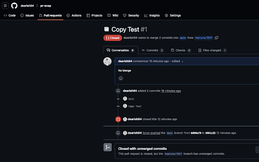 pr-snap :: PR-Snap is a Chrome extension that helps you quickly copy GitHub pull request links with titles in various formats for easy sharing.