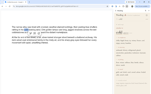 Wurding :: Select a word while writing and explore words similar in meaning, sound, root, type, and feeling. More than just a Thesaurus.