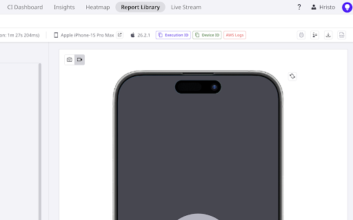Perfecto UI Quick Actions :: Allows quick and easy copy of test Execution ID and Device ID, adds button to open AWS Logs