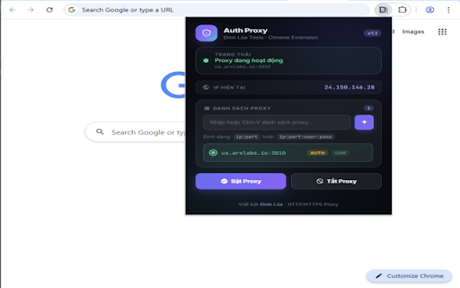 Auth Proxy - Quick Proxy Switcher :: Quickly enable/disable HTTP/SOCKS5 proxy with authentication. Manage proxy list, one-click switch, auto-detect IP.