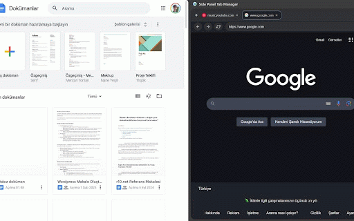 Yan Panel Sekme Yöneticisi :: Daha iyi çoklu görev için sekmeleri Chrome'un yan panelinde açın