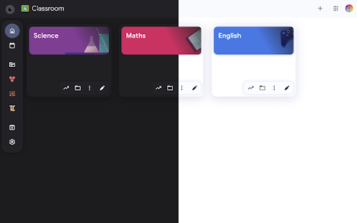 Modern Classroom :: Introduces Dark mode, Customisation options, and a revised modernised aesthetic to Google Classroom™!