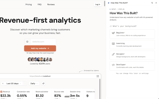 How Was This Built? :: Understand how any website is built. Get AI-powered explanations of tech stacks, architecture, design systems, and UX patterns.