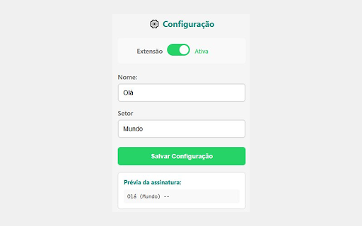 Assinatura Automática - WhatsApp :: Adiciona automaticamente seu nome e setor nas mensagens do WhatsApp web