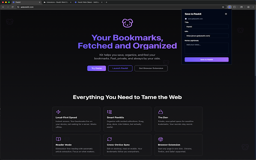 Pawkit Web Clipper :: Save web pages, articles, and links to your Pawkit collections