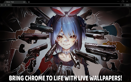 Anime Bunny Girl Surrounded by Guns Live Wallpaper :: A fearless bunny girl stares down danger with style and scars! 🔫🐰
