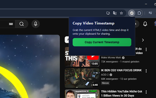 Copy Video Timestamp :: Copies the current playback time of any HTML5 video so you can share exact moments instantly.
