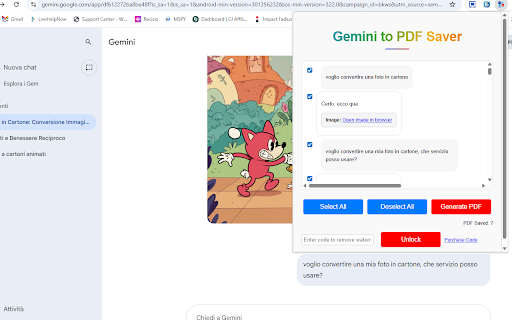 Gemini to PDF Saver :: Export Gemini conversations to PDF with selective questions and answers.