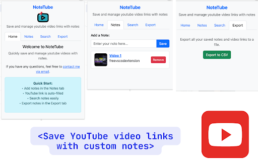 NoteTube :: Save YouTube video links with custom notes