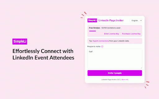 LinkedIn Page Inviter by SimpleLi :: Streamline inviting people to your company's LinkedIn page