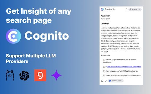 Cognito: ChatGPT in Extension, Ollama, GPT 4o, Gemini :: A chrome extension that intelligently improves productivity with AI, supports Ollama models for full privacy