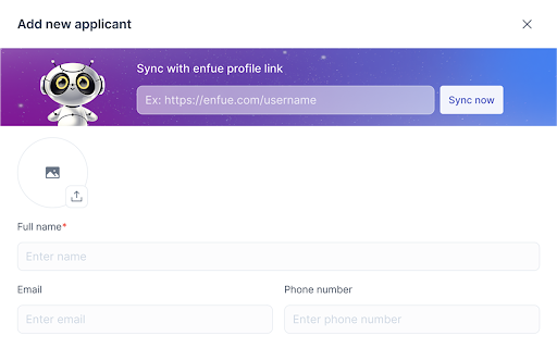 Enfue Recruiter :: Easily capture and add applicants from LinkedIn profiles to your company.