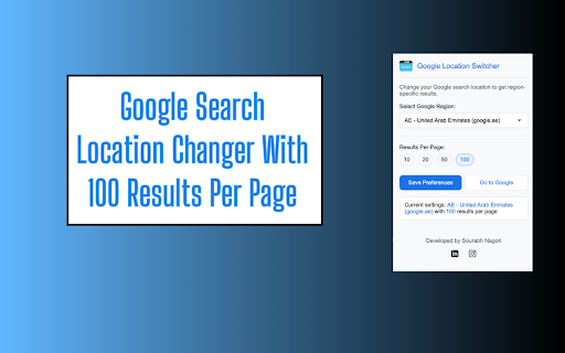 Google Search Location Changer With 100 Result Each Page :: Change Google search results based on location and also custom number of search results