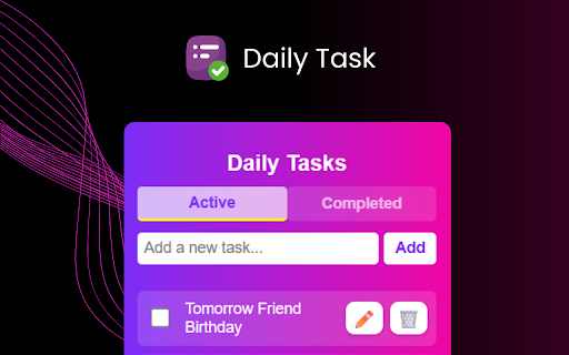 Daily Tasks :: A simple Chrome Daily Tasks extension with local storage support