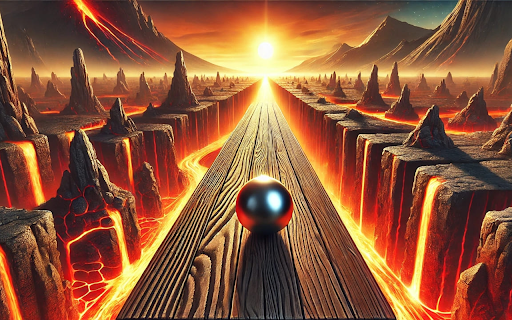 Ball Frenzy :: Swipe to control the ball to move left and right, and then turn, you must be very careful, otherwise you may fall!