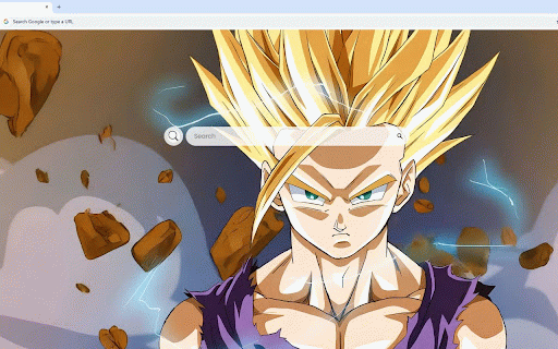 Dragon Ball Gohan Live Wallpaper :: Teen Gohan in Super Saiyan 2 form with crackling blue lightning and floating rocks against dramatic backdrop.