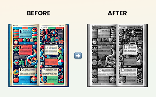 PDF to black and white :: This extension converts colored PDF files to black and white