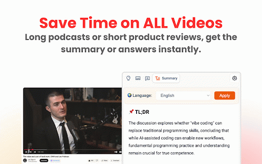 YouTube To Transcript: AI Summarizer & Chat :: Get instant YouTube transcripts with AI summaries, insights, and chat features. Ideal for faster learning and note-taking.