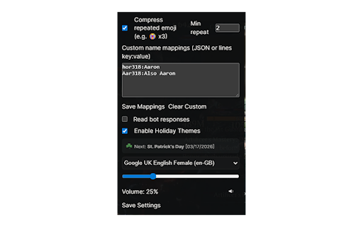 Aar318's Live Chat TTS :: Text-to-Speech for Twitch, Kick, and YouTube Live chat with voice controls, message filters, and per-user rules.
