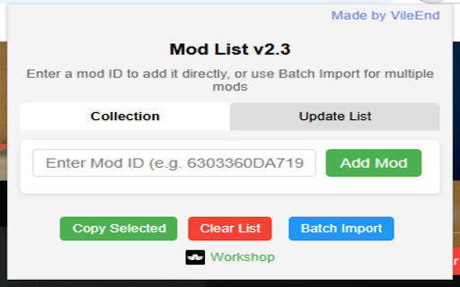 Arma Reforger Workshop Mod Info Extractor :: Extracts Arma Reforger mod info for JSON copying, builds selectable lists, and checks for mod updates in background.