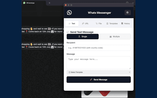 Whats Messenger :: Whats Messenger - Send WhatsApp messages with templates, bulk messaging, smart delays, and advanced settings to avoid detection.