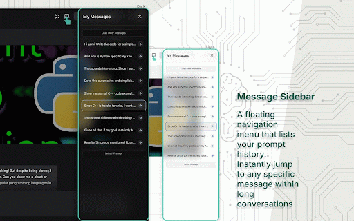 UI Enhancer for Gemini :: Enhances Gemini interface with useful tools: Wide Mode, Snippets, Multi-Quote & Message Sidebar.