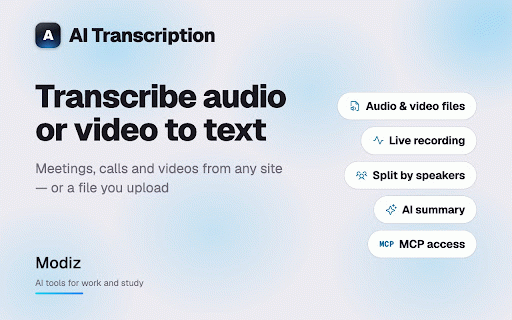 AI Transcription :: Turn any audio and video file to text — live AI Transcription with speaker labels and AI meeting and podcast summary.
