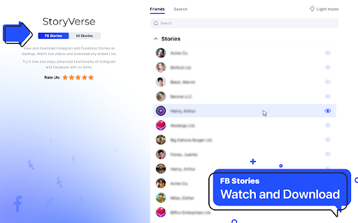 StoryVerse Stories Hub for FB and IG :: Anonymous Instagram & Facebook Story viewer. Search, save, upload, and browse stories privately—no trace, no limits
