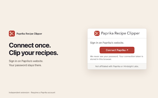 Paprika Recipe Clipper (Unofficial) :: Independent, unofficial extension for saving recipe pages to Paprika. Not affiliated with Paprika or Hindsight Labs.