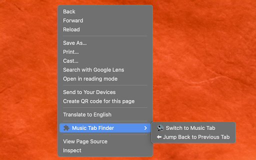 Music Tab Finder :: Quickly switch to the tab playing audio with a right-click.