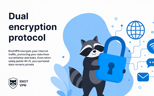 Enot VPN :: VPN and proxy for Chrome: traffic protection, private access, and fast location switching.