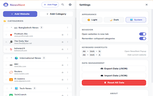 NewsNest – Smart Website Organizer :: Organize your favorite news, tech, scholarships, and research websites. Categorize, search, and manage items with ease.