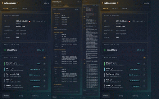 WebAnalyzer :: Detect the technologies, hosting, and server stack behind any website.
