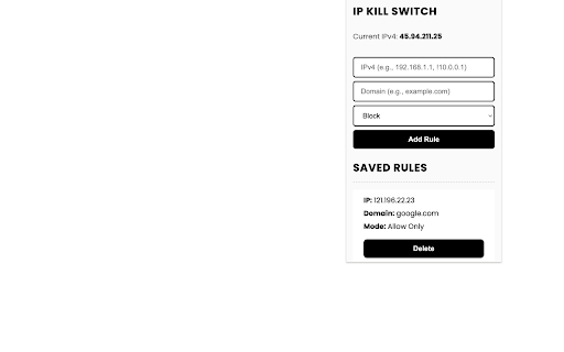 IP Kill Switch – Website Blocker :: Block or allow domains based on your current or user-defined IP addresses