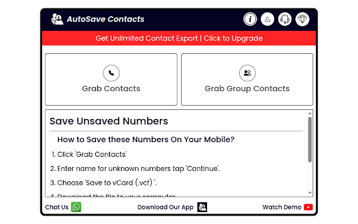 Autosave Contacts - Bulk Whatsapp Contacts Saver & Extractor :: Auto Contacts Saver & Group Extractor