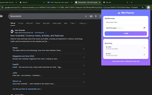 Simple Calendar & Reminder — Mini Planner :: A mini calendar and reminder tool. Add events, view upcoming tasks, and get notifications right in Chrome.