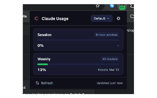 Claude Usage Tracker :: Real-time Claude AI usage monitoring — session, weekly, and Opus limits at a glance.