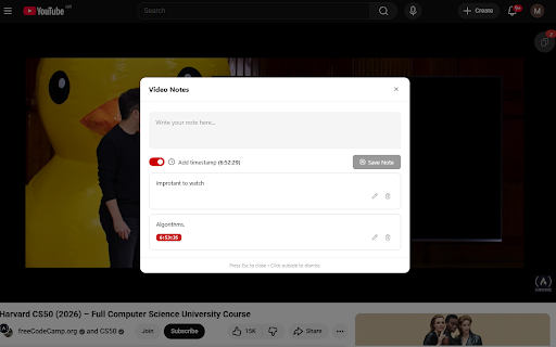 YouTube Notes :: Add notes to YouTube videos