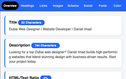 SEO FontScope :: Inspect SEO data, detect webpage fonts, and identify colors instantly with SEO FontScope. By Daniel Imad