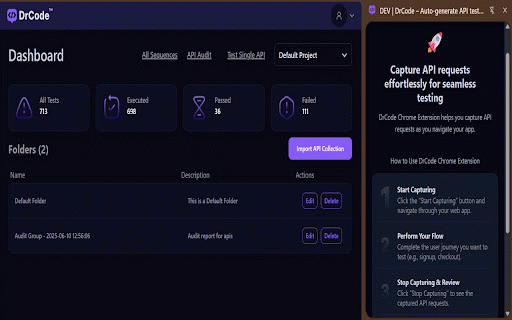 DEV | DrCode – Auto-generate API test cases. :: Automatically capture API endpoints and generate comprehensive test cases with zero human intervention using DrCode.