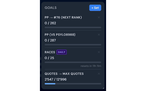 TypeGG Goal Tracker :: Track your goals directly on TypeGG