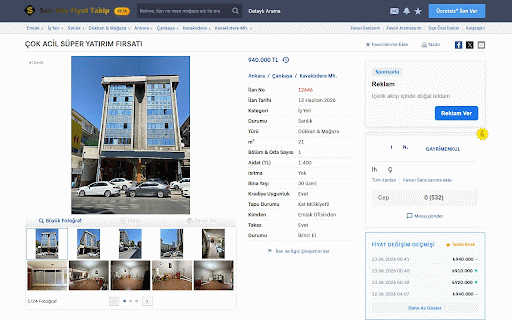 Sarı Site Fiyat Takip & Analiz :: Sarı Site ilanlarında anlık ve geçmişe dönük fiyat takibi, detaylı analiz ve bildirimler sunan gelişmiş araç seti.