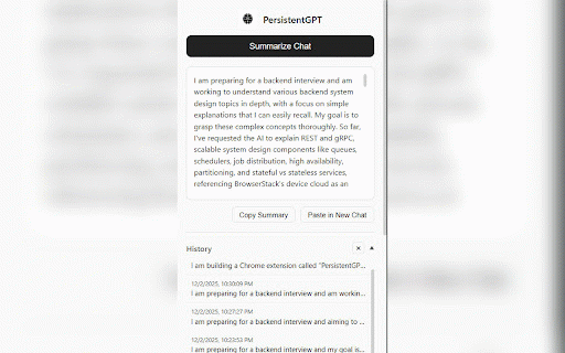 PersistentGPT :: Keep the context. Skip the lag