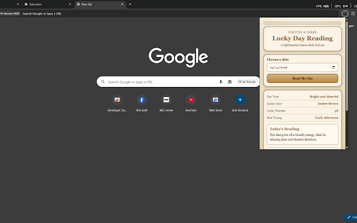 Lucky Day Reading :: A fun classic-style extension that gives a cheerful daily lucky reading.